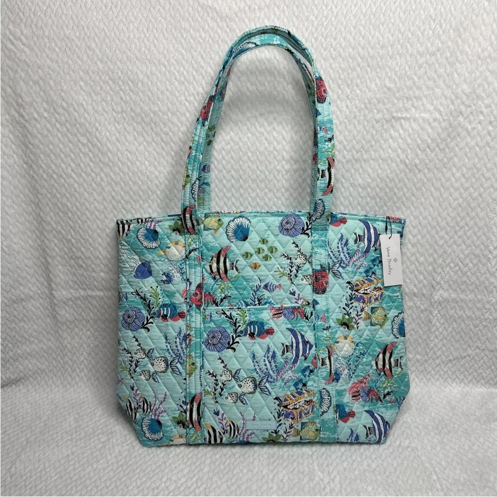Vera Bradley Large Glenna Tote Bag Purse, Antilles Treasure Fish Sea Ocean NWT